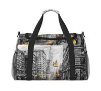 FEYUNYAN Extra Large Tote Bag with Adjustable Strap, Water-Resistant Travel Duffel with Anti-Slip Handles, Love from New York, Heavy-Duty Twill Crossbody Bag for Gym, Weekend Trips & Outdoor Sports