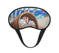 FEYUNYAN Fashion Sleep Mask for Adults, Beach Flying Seagull Eye Shade with Adjustable Strap, Sleeping Mask for Women & Men, Comfortable Blackout Eye Mask for Travel, Yoga, Nap