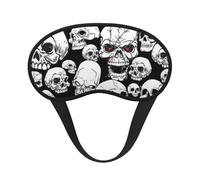 FEYUNYAN Fashion Sleep Mask for Adults, Evil Skull Eye Shade with Adjustable Strap, Sleeping Mask for Women & Men, Comfortable Blackout Eye Mask for Travel, Yoga, Nap