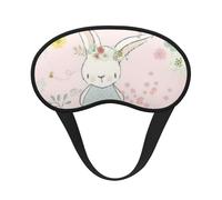 FEYUNYAN Fashion Sleep Mask for Adults, Garden Bunny Eye Shade with Adjustable Strap, Sleeping Mask for Women & Men, Comfortable Blackout Eye Mask for Travel, Yoga, Nap