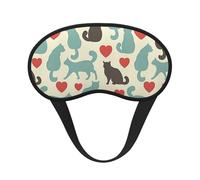 FEYUNYAN Fashion Sleep Mask for Adults, Happy Walking Kitty Eye Shade with Adjustable Strap, Sleeping Mask for Women & Men, Comfortable Blackout Eye Mask for Travel, Yoga, Nap