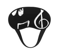 FEYUNYAN Fashion Sleep Mask for Adults, Music Notes Eye Shade with Adjustable Strap, Sleeping Mask for Women & Men, Comfortable Blackout Eye Mask for Travel, Yoga, Nap