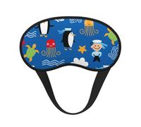 FEYUNYAN Fashion Sleep Mask for Adults, Penguin Turtle Eye Shade with Adjustable Strap, Sleeping Mask for Women & Men, Comfortable Blackout Eye Mask for Travel, Yoga, Nap