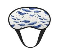 FEYUNYAN Fashion Sleep Mask for Adults, Small Blue Whale Swimming Eye Shade with Adjustable Strap, Sleeping Mask for Women & Men, Comfortable Blackout Eye Mask for Travel, Yoga, Nap