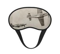 FEYUNYAN Fashion Sleep Mask for Adults, World War 2 Aircraft Airplane Eye Shade with Adjustable Strap, Sleeping Mask for Women & Men, Comfortable Blackout Eye Mask for Travel, Yoga, Nap