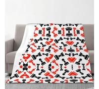 FEYUNYAN Flannel Blanket 203x178cm, Chess Pattern Fleece Blankets, Anti-Pilling & Wrinkle-Resistant, Warm Plush Throw For Couples, Double Blanket For Sofa/Bed, Lightweight Travel Throw For Adults