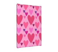 FEYUNYAN Frameless Canvas Wall Art Prints For Modern Home Decor, Pink Love Shape Print Painting, 20x30cm Wall Poster, Handmade Stretched Cotton Canvas Print For Living Room, Bedroom, Office