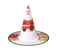 FEYUNYAN Halloween Witch Hat, Adjustable Bendable Witch Costume Accessory for Women Adults Party, Pointed Wizard Cap, Christmas Santa Claus Halloween hat, 3 PCS