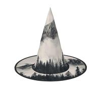 FEYUNYAN Halloween Witch Hat, Adjustable Bendable Witch Costume Accessory for Women Adults Party, Pointed Wizard Cap, Canadian Mountain Cliff Halloween hat, 2 PCS