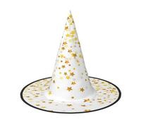 FEYUNYAN Halloween Witch Hat, Adjustable Bendable Witch Costume Accessory for Women Adults Party, Pointed Wizard Cap, Sparsed Dreamy Stars Spots Halloween hat, 3 PCS