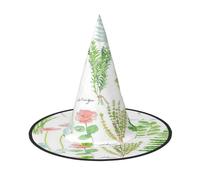 FEYUNYAN Halloween Witch Hat, Adjustable Bendable Witch Costume Accessory for Women Adults Party, Pointed Wizard Cap, Springtime Herb Garden Halloween hat, 3 PCS