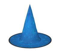 FEYUNYAN Halloween Witch Hat, Adjustable Bendable Witch Costume Accessory for Women Adults Party, Pointed Wizard Cap, blue beautful butterfly Halloween hat, 2 PCS