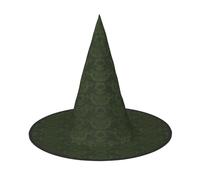 FEYUNYAN Halloween Witch Hat, Adjustable Bendable Witch Costume Accessory for Women Adults Party, Pointed Wizard Cap, Hunter Green Floral Petals Halloween hat, 2 PCS