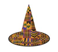 FEYUNYAN Halloween Witch Hat, Adjustable Bendable Witch Costume Accessory for Women Adults Party, Pointed Wizard Cap, African Tribal Halloween hat, 2 PCS