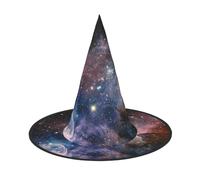 FEYUNYAN Halloween Witch Hat, Adjustable Bendable Witch Costume Accessory for Women Adults Party, Pointed Wizard Cap, Universe Milky Way Galaxy Halloween hat, 1 PCS