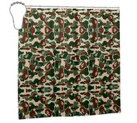 FEYUNYAN Heavy-Duty Waterproof Shower Curtain For Bathroom Privacy, Aniaml Camouflage Green Bath Liner, Shower Curtains Liner For Shower Stall, Bathroom Curtains With 12 Pcs Hooks, 183x183cm