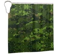 FEYUNYAN Heavy-Duty Waterproof Shower Curtain For Bathroom Privacy, Green Army Camouflage Bath Liner, Shower Curtains Liner For Shower Stall, Bathroom Curtains With 12 Pcs Hooks, 183x183cm