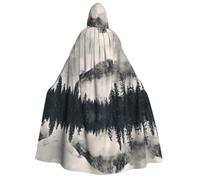 FEYUNYAN Hooded Cape For Adults, Canadian Mountain Cliff Halloween Cloak, Gothic Witch Vampire Costume Accessory, Adjustable Tie Closure Soft Polyester Cloak For Cosplay & Halloween Parties