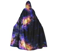 FEYUNYAN Hooded Cape For Adults, Galaxy In The Universe Halloween Cloak, Gothic Witch Vampire Costume Accessory, Adjustable Tie Closure Soft Polyester Cloak For Cosplay & Halloween Parties