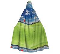 FEYUNYAN Hooded Cape For Adults, Golf Field Flag In The Hole Halloween Cloak, Gothic Witch Vampire Costume Accessory, Adjustable Tie Closure Soft Polyester Cloak For Cosplay & Halloween Parties