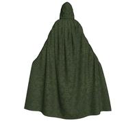 FEYUNYAN Hooded Cape For Adults, Hunter Green Floral Petals Halloween Cloak, Gothic Witch Vampire Costume Accessory, Adjustable Tie Closure Soft Polyester Cloak For Cosplay & Halloween Parties