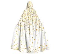 FEYUNYAN Hooded Cape For Adults, Sparsed Dreamy Stars Spots Halloween Cloak, Gothic Witch Vampire Costume Accessory, Adjustable Tie Closure Soft Polyester Cloak For Cosplay & Halloween Parties