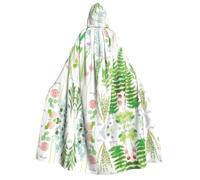 FEYUNYAN Hooded Cape For Adults, Springtime Herb Garden Halloween Cloak, Gothic Witch Vampire Costume Accessory, Adjustable Tie Closure Soft Polyester Cloak For Cosplay & Halloween Parties