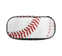 FEYUNYAN Large Capacity Pencil Case Aesthetic, Spill-Proof Canvas Pencil Pouch with Zipper, Baseball Lace Close Up Pencil Case for Women Men, Lightweight Portable Stationery Bag for Students Travel
