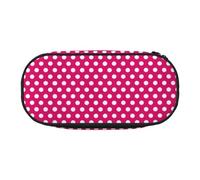 FEYUNYAN Large Capacity Pencil Case Aesthetic, Spill-Proof Canvas Pencil Pouch with Zipper, Big White Dot Pencil Case for Women & Men, Lightweight Portable Stationery Pencil Bag for Students & Travel