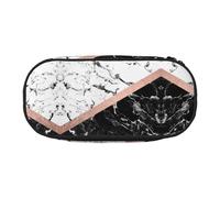 FEYUNYAN Large Capacity Pencil Case Aesthetic, Spill-Proof Canvas Pencil Pouch With Zipper, Black White Marble Pencil Case For Women Men, Lightweight Portable Stationery Pencil Bag For Students Travel