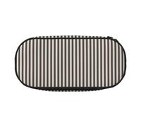 FEYUNYAN Large Capacity Pencil Case Aesthetic, Spill-Proof Canvas Pencil Pouch with Zipper, Brown Stripe Pencil Case for Women & Men, Lightweight Portable Stationery Pencil Bag for Students & Travel