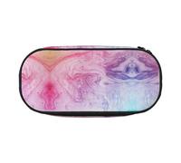 FEYUNYAN Large Capacity Pencil Case Aesthetic Spill-Proof Canvas Pencil Pouch with Zipper Colorful Marble Pink Blue Pencil Case for Women Men Lightweight Portable Stationery Bag for Students Travel