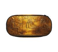 FEYUNYAN Large Capacity Pencil Case Aesthetic, Spill-Proof Canvas Pencil Pouch with Zipper, Egypt Hieroglyphics Pencil Case for Women Men, Lightweight Portable Stationery Bag for Students Travel