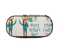 FEYUNYAN Large Capacity Pencil Case Aesthetic, Spill-Proof Canvas Pencil Pouch with Zipper, Happy Fathers Day by Son Pencil Case for Women Men, Lightweight Portable Stationery Bag for Students Travel
