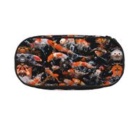 FEYUNYAN Large Capacity Pencil Case Aesthetic, Spill-Proof Canvas Pencil Pouch with Zipper, Japan Fancy Carp Fishes Pencil Case for Women Men, Lightweight Portable Stationery Bag for Students Travel
