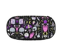 FEYUNYAN Large Capacity Pencil Case Aesthetic, Spill-Proof Canvas Pencil Pouch with Zipper, Magic Witch Bohemian Pencil Case for Women Men, Lightweight Portable Stationery Bag for Students Travel