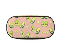 FEYUNYAN Large Capacity Pencil Case Aesthetic, Spill-Proof Canvas Pencil Pouch with Zipper, Many Avocado Images Pencil Case for Women Men, Lightweight Portable Stationery Bag for Students Travel