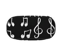 FEYUNYAN Large Capacity Pencil Case Aesthetic, Spill-Proof Canvas Pencil Pouch with Zipper, Music Notes Pencil Case for Women & Men, Lightweight Portable Stationery Pencil Bag for Students & Travel