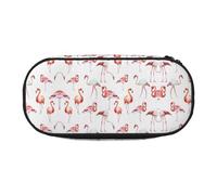 FEYUNYAN Large Capacity Pencil Case Aesthetic, Spill-Proof Canvas Pencil Pouch with Zipper, Painting Flamingo Pencil Case for Women Men, Lightweight Portable Stationery Pencil Bag for Students Travel