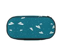 FEYUNYAN Large Capacity Pencil Case Aesthetic, Spill-Proof Canvas Pencil Pouch with Zipper, Paper Plane Pencil Case for Women & Men, Lightweight Portable Stationery Pencil Bag for Students & Travel