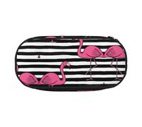FEYUNYAN Large Capacity Pencil Case Aesthetic, Spill-Proof Canvas Pencil Pouch with Zipper, Pink Flamingo Pencil Case for Women & Men, Lightweight Portable Stationery Pencil Bag for Students & Travel