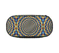 FEYUNYAN Large Capacity Pencil Case Aesthetic Spill-Proof Canvas Pencil Pouch with Zipper Spiral Optical Illusion GIF Pencil Case for Women Men Lightweight Portable Stationery Bag for Students Travel