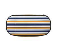 FEYUNYAN Large Capacity Pencil Case Aesthetic, Spill-Proof Canvas Pencil Pouch with Zipper, Striped Pencil Case for Women & Men, Lightweight Portable Stationery Pencil Bag for Students & Travel
