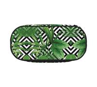 FEYUNYAN Large Capacity Pencil Case Aesthetic, Spill-Proof Canvas Pencil Pouch with Zipper, Tropical Leaves Pencil Case for Women Men, Lightweight Portable Stationery Pencil Bag for Students & Travel