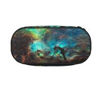 FEYUNYAN Large Capacity Pencil Case Aesthetic, Spill-Proof Canvas Pencil Pouch with Zipper, Universe Galaxy Space Pencil Case for Women Men, Lightweight Portable Stationery Bag for Students Travel
