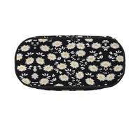 FEYUNYAN Large Capacity Pencil Case Aesthetic, Spill-Proof Canvas Pencil Pouch with Zipper, White Floral Flowers Pencil Case for Women Men, Lightweight Portable Stationery Bag for Students Travel