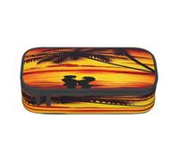 FEYUNYAN Large Capacity Pencil Case for School, Office Supplies, Couple On Beach Sunset, Multi-Layer Organization Travel Toiletry Bag, Durable Oxford Fabric Zippered Pencil Box for Students, Artists
