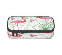 FEYUNYAN Large Capacity Pencil Case for School, Office Supplies, Floral Flamingo Botany, Multi-Layer Organization Travel Toiletry Bag, Durable Oxford Fabric Zippered Pencil Box for Students, Artists