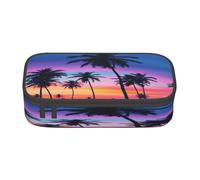 FEYUNYAN Large Capacity Pencil Case for School, Office Supplies, Palm Trees, Multi-Layer Organization Travel Toiletry Bag, Durable Oxford Fabric Zippered Pencil Box for Students, Artists