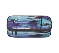 FEYUNYAN Large Capacity Pencil Case for School, Office Supplies, Palm Trees, Multi-Layer Organization Travel Toiletry Bag, Durable Oxford Fabric Zippered Pencil Box for Students, Artists